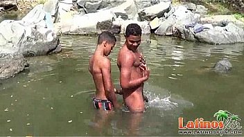 Hot latino gays sucks cock in river