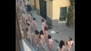 Fun of Massive number of naked women running in the city